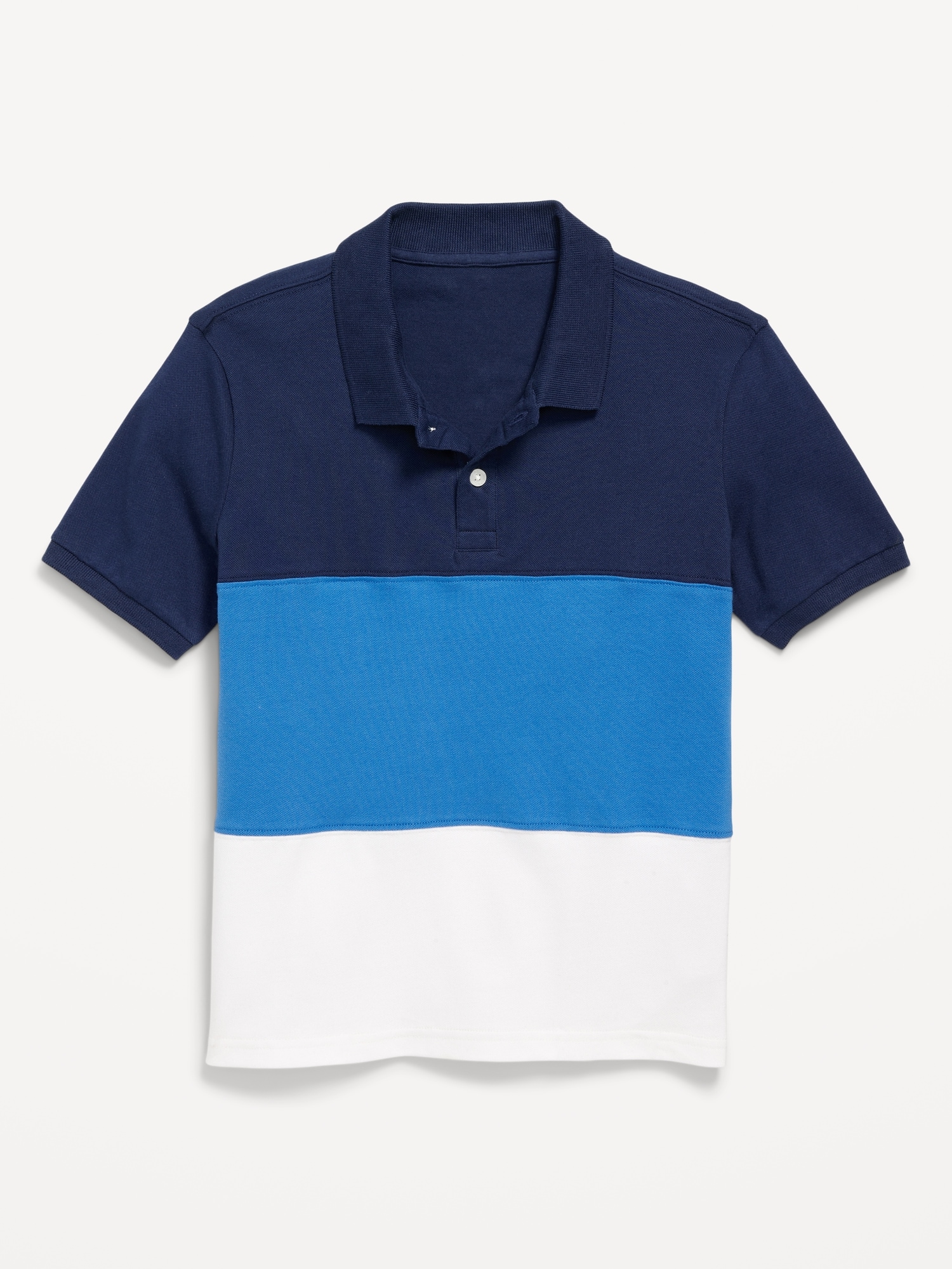 Short-Sleeve Color-Block Pique Polo Shirt for Boys