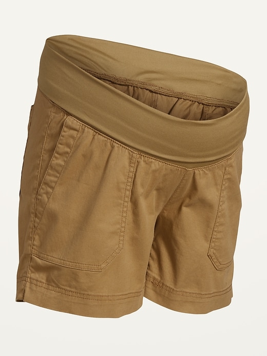 L'image numéro 7 présente Short de maternité Chino authentique à taille rabattable (entrejambe de 12,5 cm)