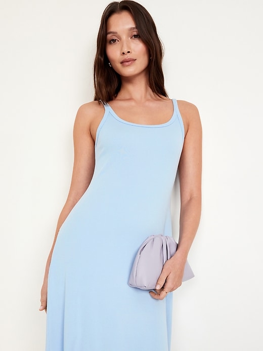 【新品タグ付】Navona Ribbed Knit Flare Dress Navy Blue Ribbed Knit Fit & Flare Dress