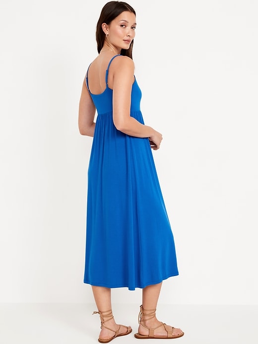 Soft Tailored Asymmetric Cami Midi Dress