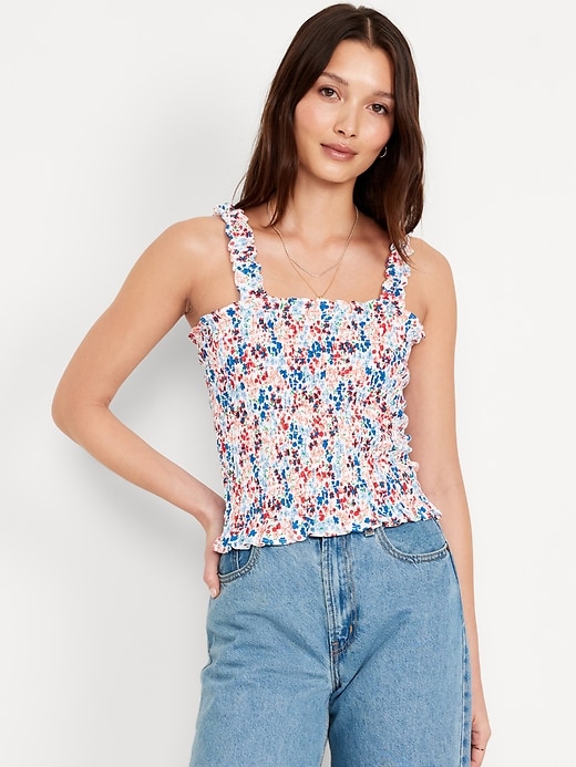 Image number 1 showing, Fitted Smocked Tank Top