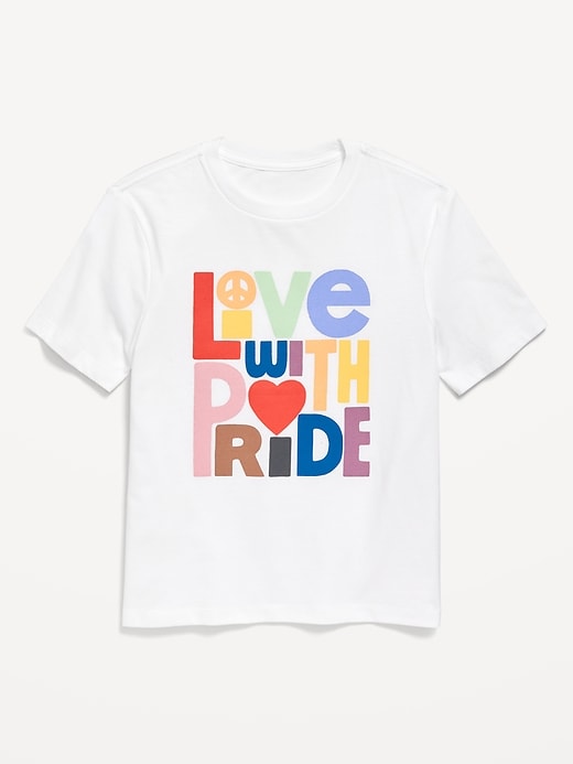 View large product image 1 of 2. Matching Gender-Neutral Pride Graphic T-Shirt for Kids
