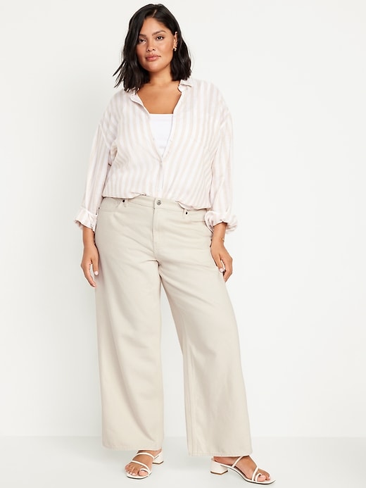 Image number 7 showing, Mid-Rise Baggy Wide-Leg Jeans