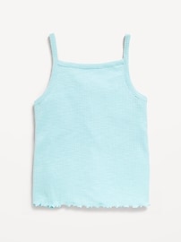 View large product image 3 of 4. Fitted Button-Front Embroidered Graphic Tank Top for Girls