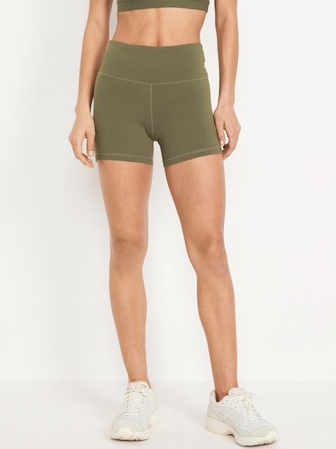 High-Waisted PowerSoft Biker Shorts -- 4-inch inseam