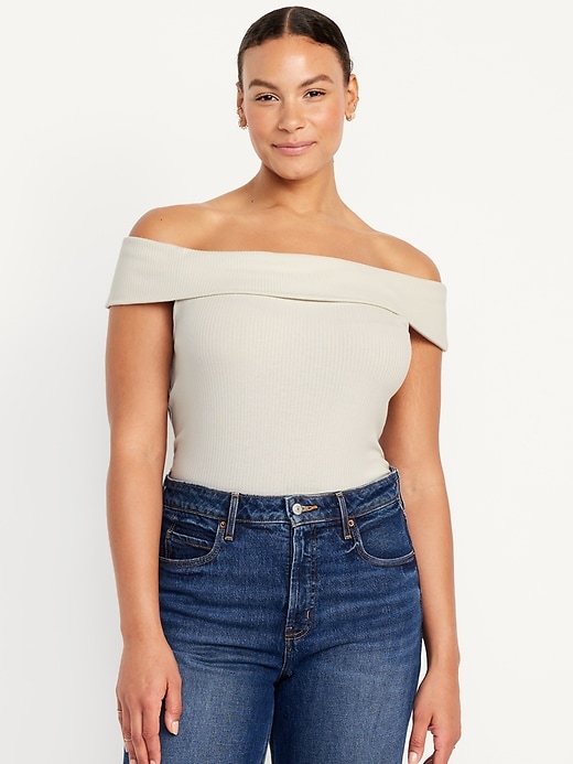 Image number 5 showing, Off-Shoulder Ribbed Top