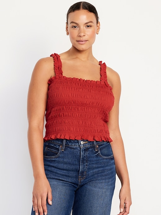 Image number 5 showing, Fitted Smocked Tank Top