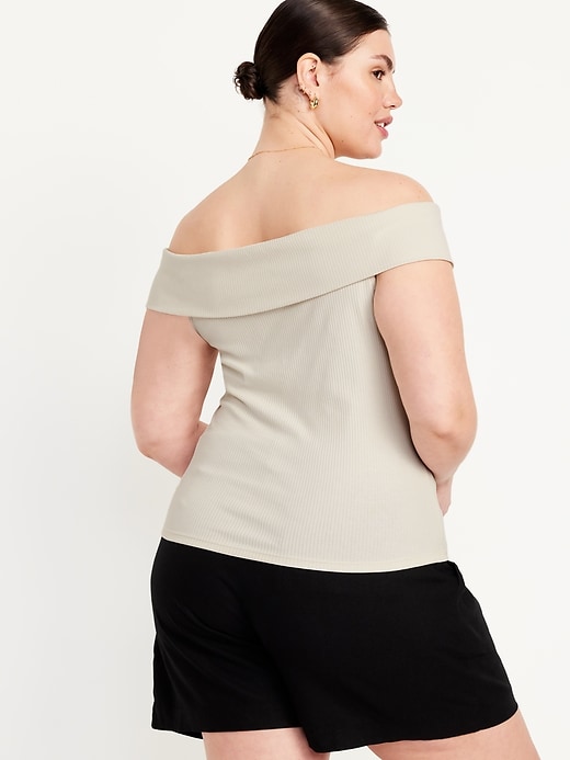 Image number 8 showing, Off-Shoulder Ribbed Top