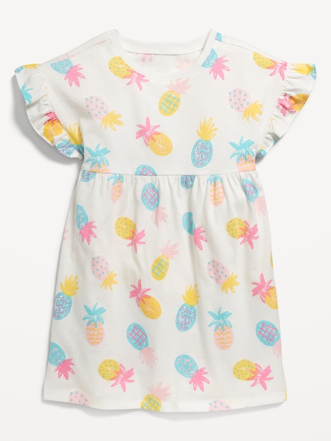 ROBE AJUSTÉE ET ÉVASÉE À MOTIF POUR TOUTE-PETITE FILLE