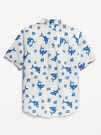 View large product image 3 of 4. Short-Sleeve Printed Poplin Shirt for Boys