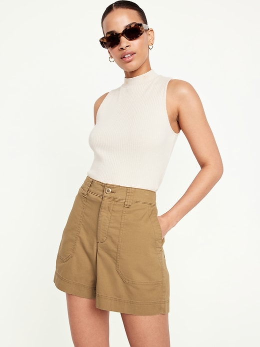 L'image numéro 3 présente Short chino authentique à taille haute, entrejambe de 12,5 cm