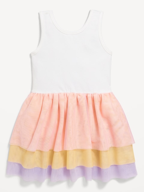 Sleeveless Bodysuit Tiered Tutu Dress for Toddler Girls