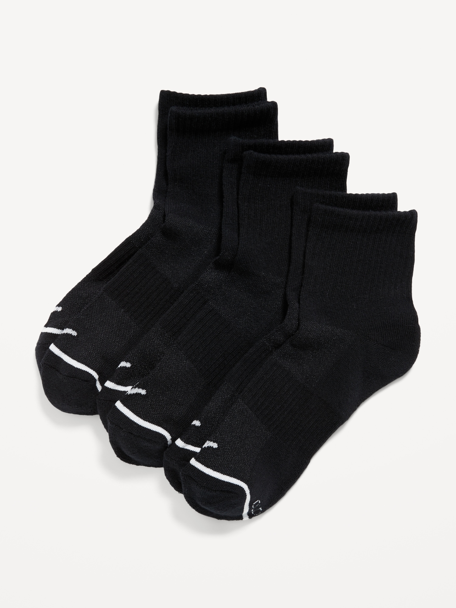 3-Pack Athletic Quarter Crew Socks for Women