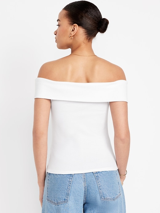 Image number 2 showing, Off-Shoulder Ribbed Top