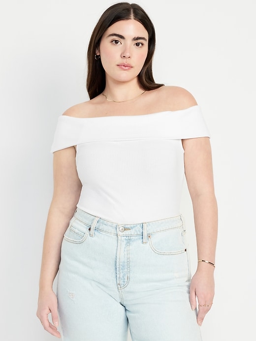 Image number 5 showing, Off-Shoulder Ribbed Top