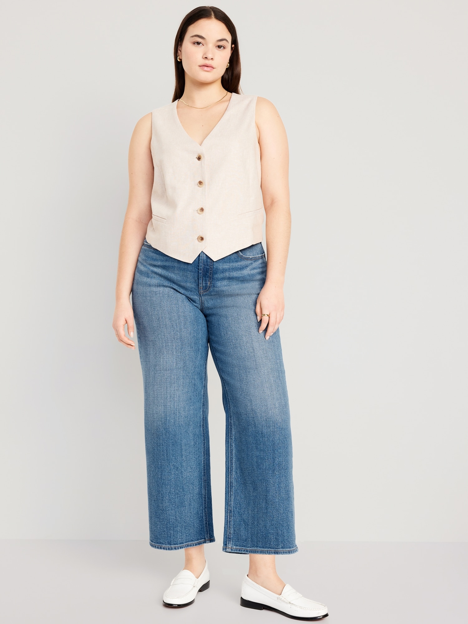 Extra High-Waisted Sky-Hi Wide-Leg Crop Jeans