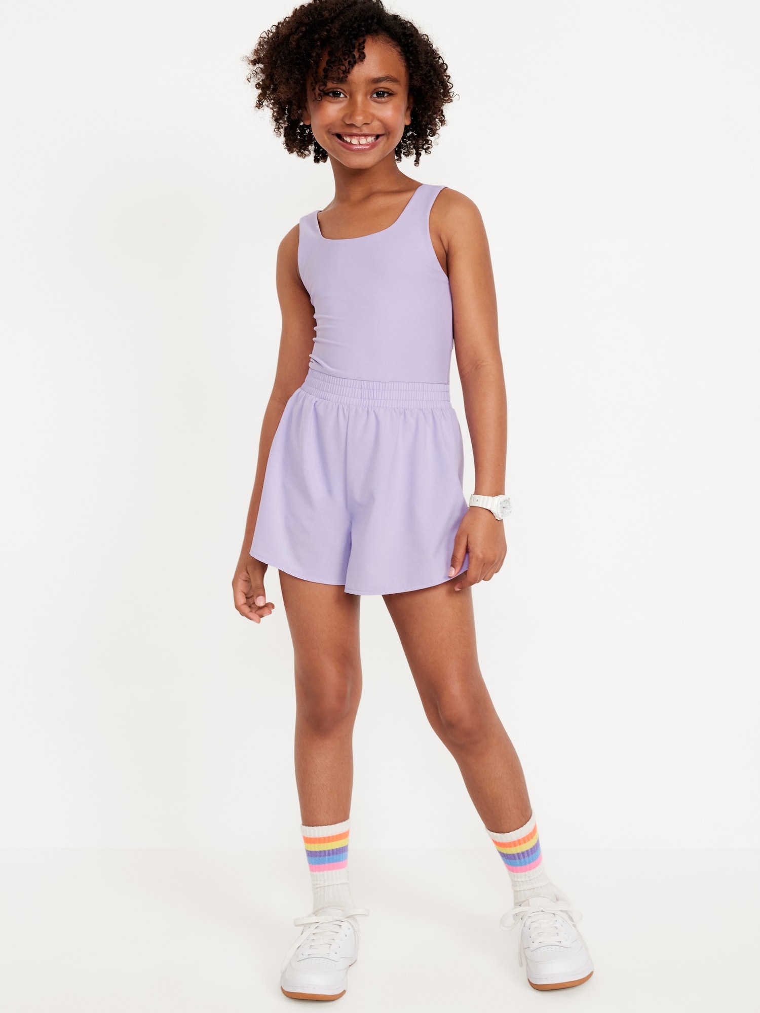 Sleeveless PowerSoft Performance Shorts Bodysuit for Girls | Old Navy