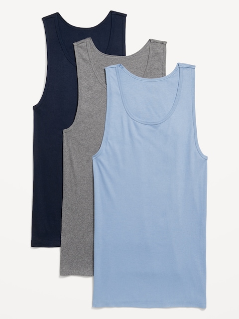 Go-Dry Rib-Knit Tank Tops 3-Pack - Multi