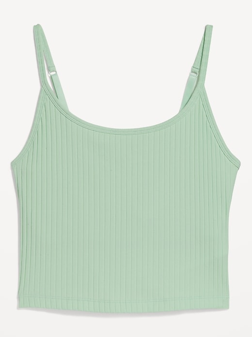 L'image numéro 4 présente Camisole ajustée ultra-courte en tricot côtelé