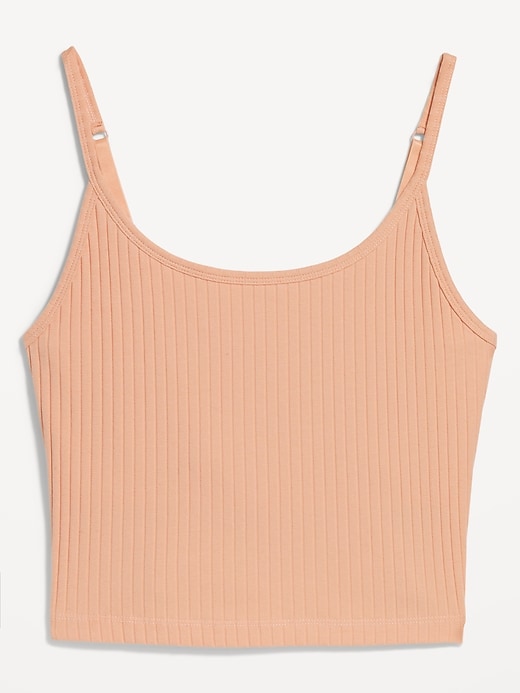 L'image numéro 4 présente Camisole ajustée ultra-courte en tricot côtelé