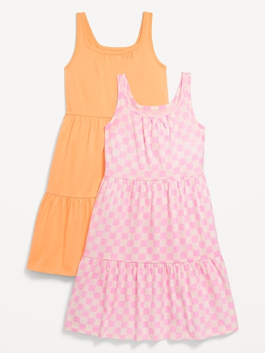 Voir une image plus grande du produit 1 de 2. Robe trapèze étagée sans manches pour Fille (paquet de 2)