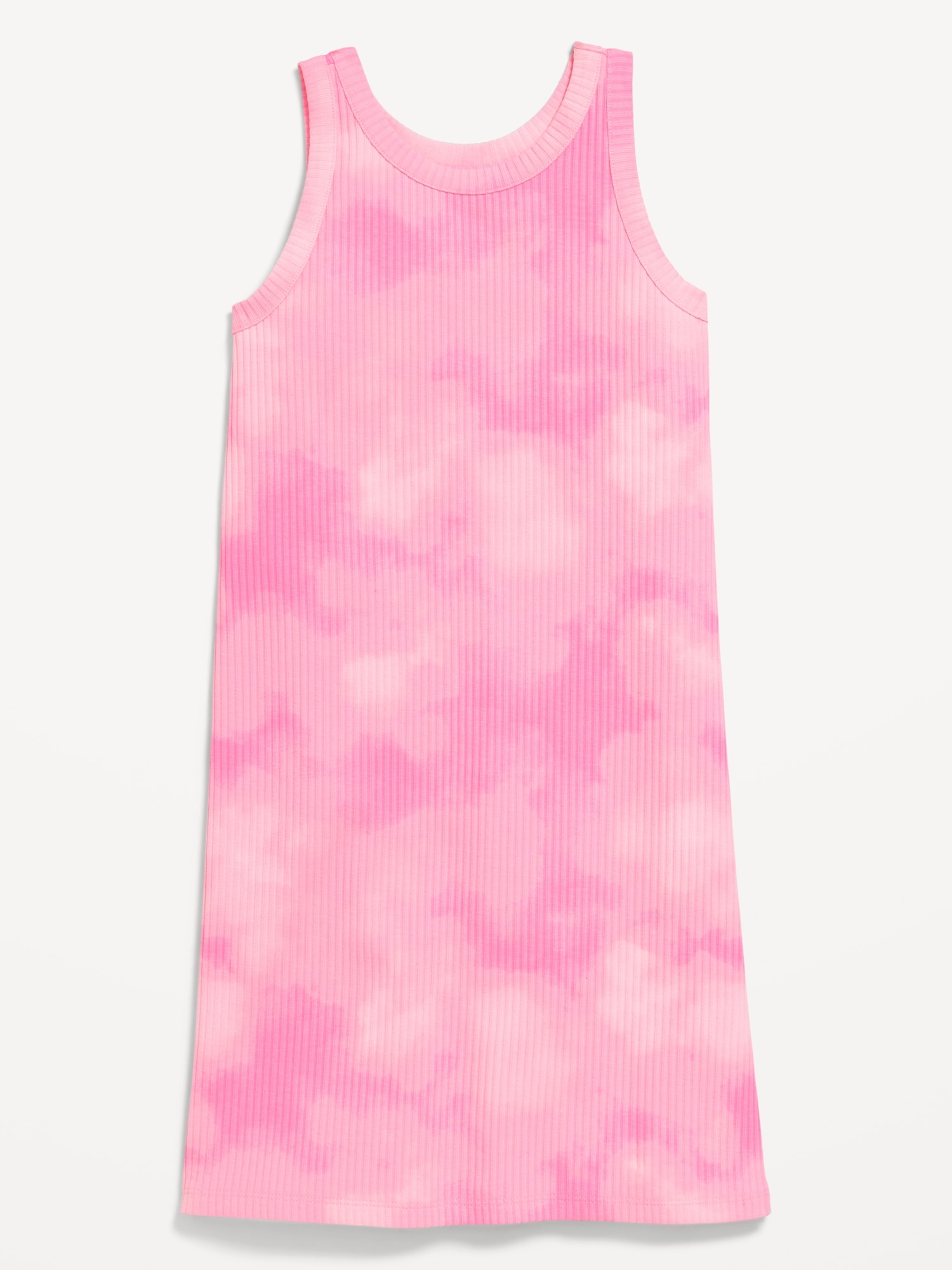 Printed Sleeveless Rib-Knit Dress for Girls