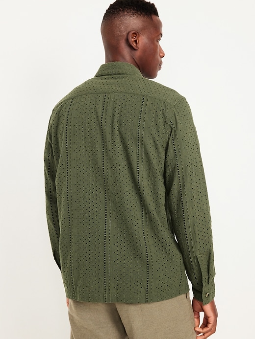 Image number 6 showing, Button-Front Eyelet Shirt