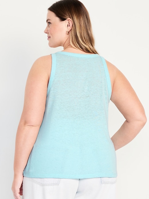 Image number 5 showing, Linen-Blend Tank Top