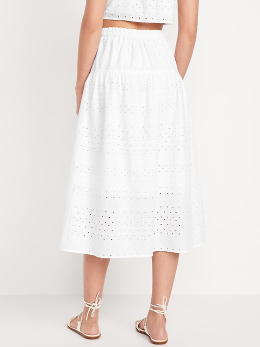 Image number 2 showing, Dropped-Waist Eyelet Midi Skirt