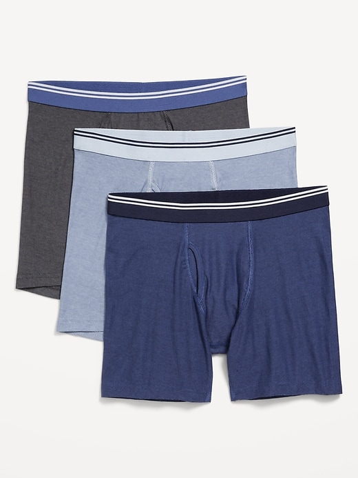 View large product image 1 of 1. 3-Pack Soft-Washed Boxer Briefs -- 6.25-inch inseam