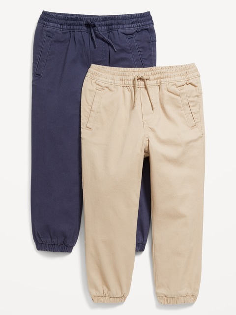 Functional-Drawstring Jogger Pants 2-Pack for Toddler Boys