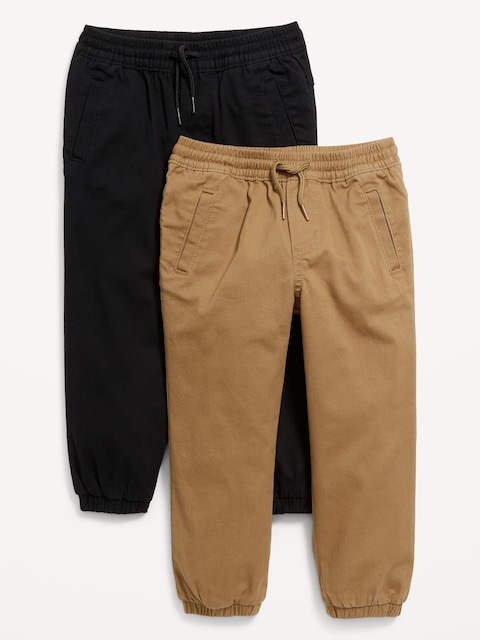 Functional-Drawstring Jogger Pants 2-Pack for Toddler Boys