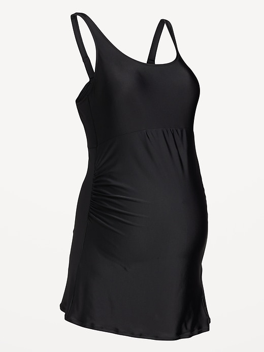 Image number 4 showing, Maternity Scoop Neck Swim Dress