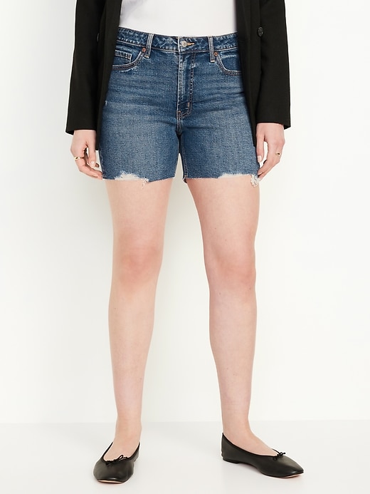 Image number 5 showing, High-Waisted OG Jean Shorts -- 5-inch inseam