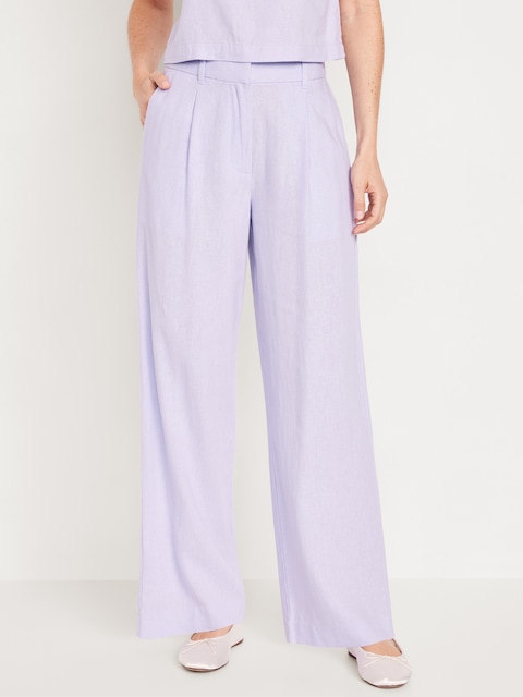 Extra High-Waisted Wide-Leg Taylor Pants - Lavender Aura