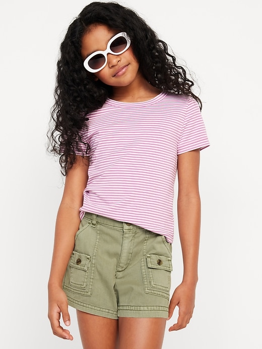 Image number 3 showing, Cargo-Pocket Twill Shorts for Girls