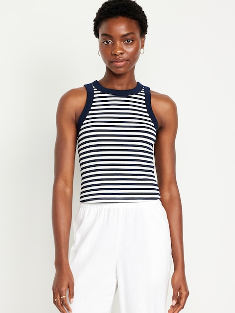 Camisole courte en tricot côtelé