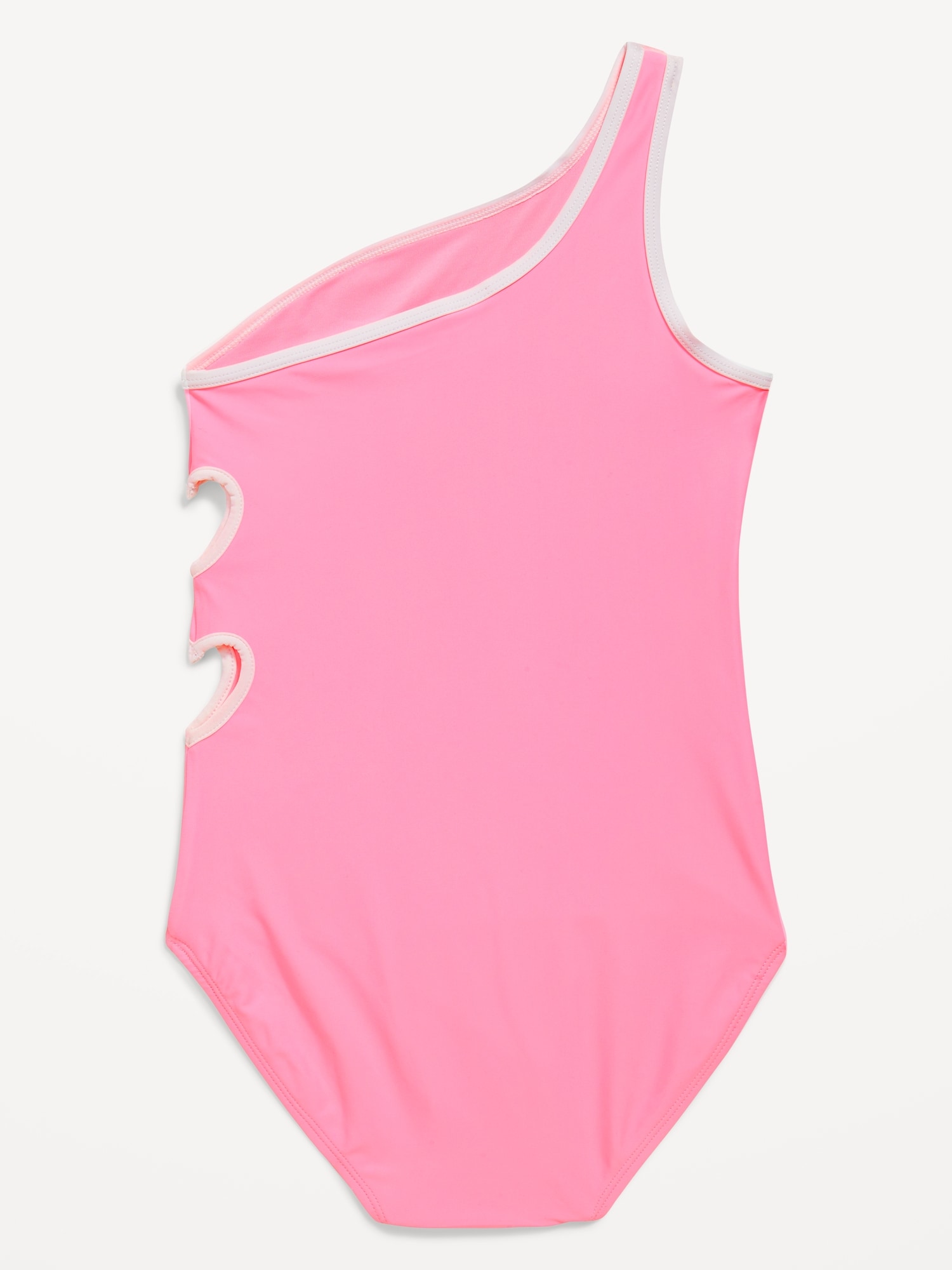 One-Shoulder Side-Cutout One-Piece Swimsuit for Girls
