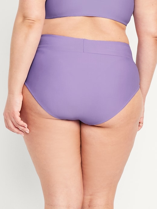 Image number 8 showing, Banded High-Waist Bikini Swim Bottoms