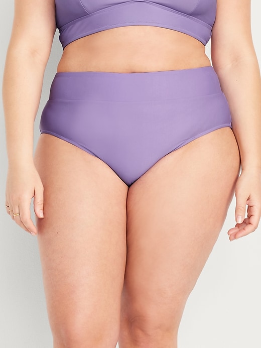 Image number 7 showing, Banded High-Waist Bikini Swim Bottoms