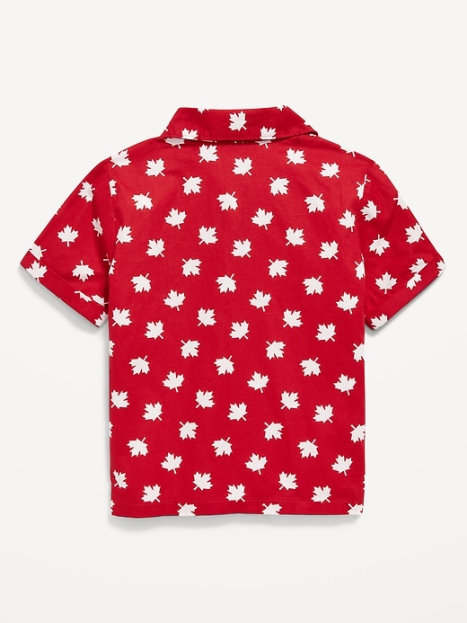 View large product image 2 of 2. Printed Short-Sleeve Pocket Shirt for Toddler Boys