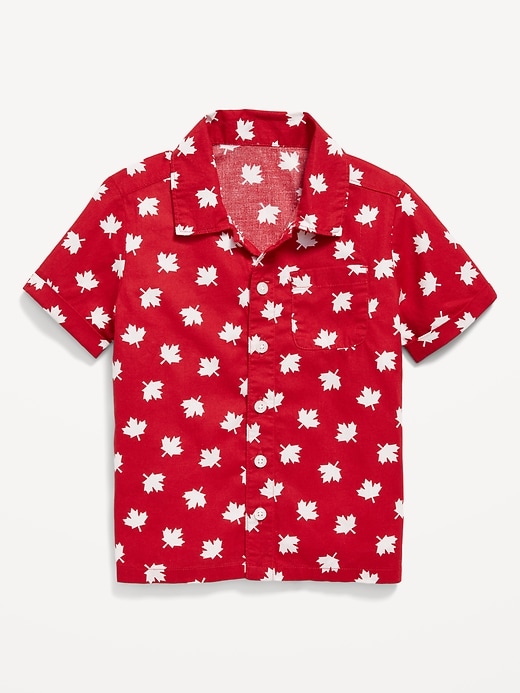 View large product image 1 of 2. Printed Short-Sleeve Pocket Shirt for Toddler Boys