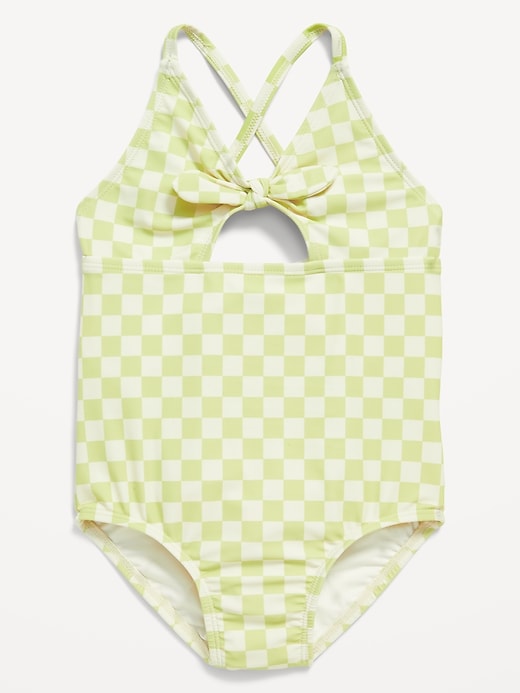 View large product image 1 of 1. Printed Cutout One-Piece Swimsuit for Toddler Girls