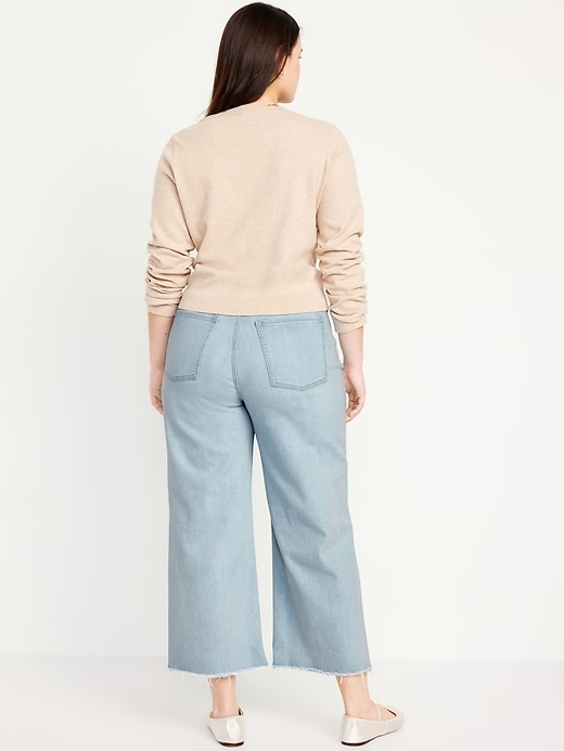 Image number 6 showing, Extra High-Waisted Sky-Hi Wide-Leg Crop Jeans