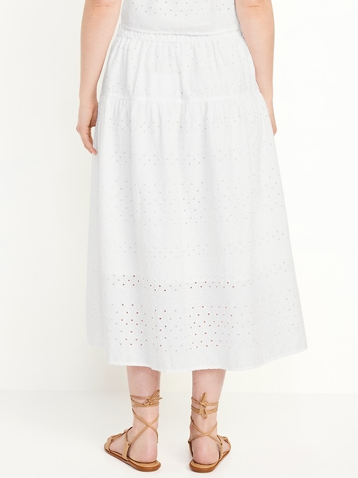 Image number 5 showing, Dropped-Waist Eyelet Midi Skirt