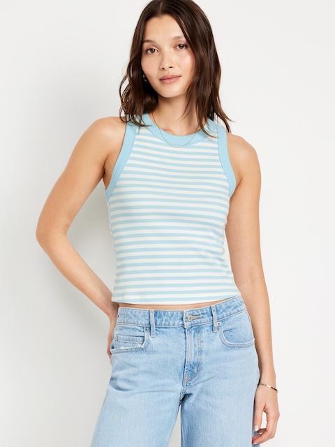 Crop Rib-Knit Tank Top