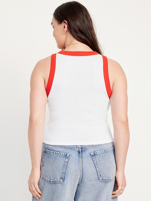 L'image numéro 6 présente Camisole courte à imprimé