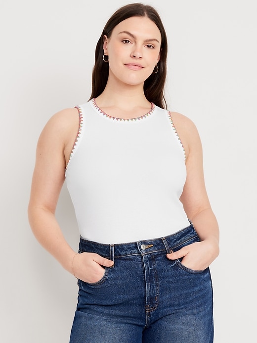 Image number 5 showing, High-Neck Crop Tank Top