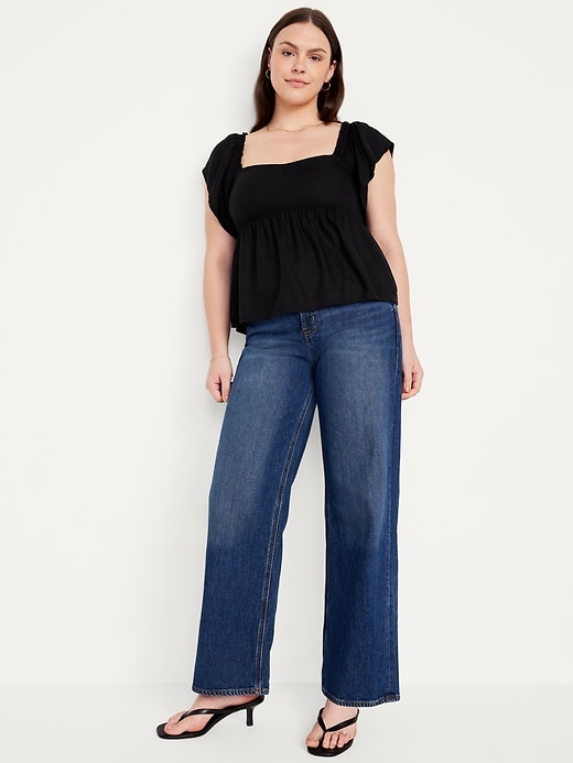 Image number 3 showing, Flutter-Sleeve Crepe Top