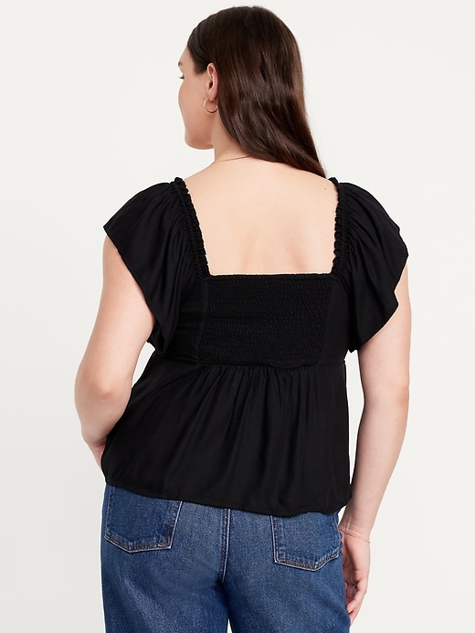 Image number 6 showing, Flutter-Sleeve Crepe Top